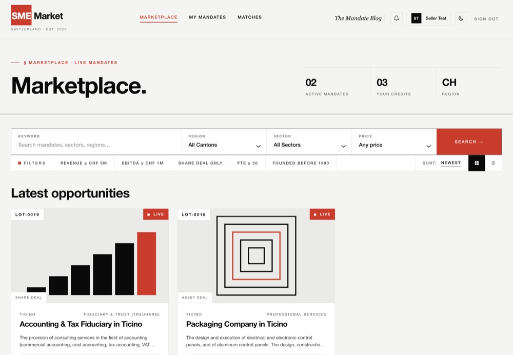 smemarket.ch - Swiss SME marketplace