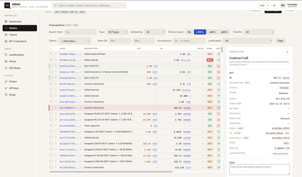 Verso - Swiss digital asset accounting